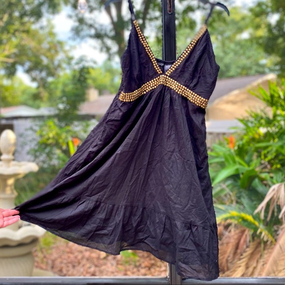 Beach cover up w gold embellishments! - Picture 2 of 7